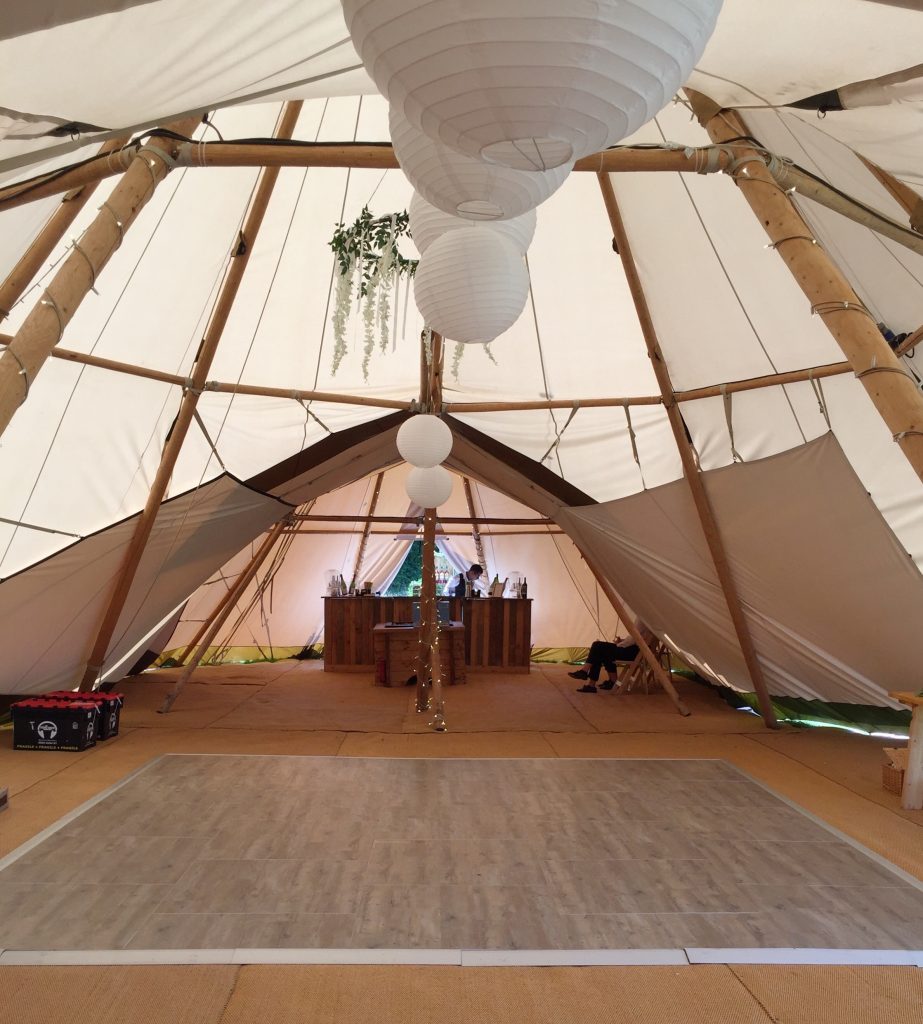 Multilok Distressed Oak Portable Dance Floor - Cheshire Tipi Company