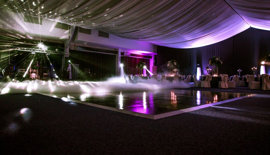 Florlok Smoked Oak Portable Dance Floor - GASTRO