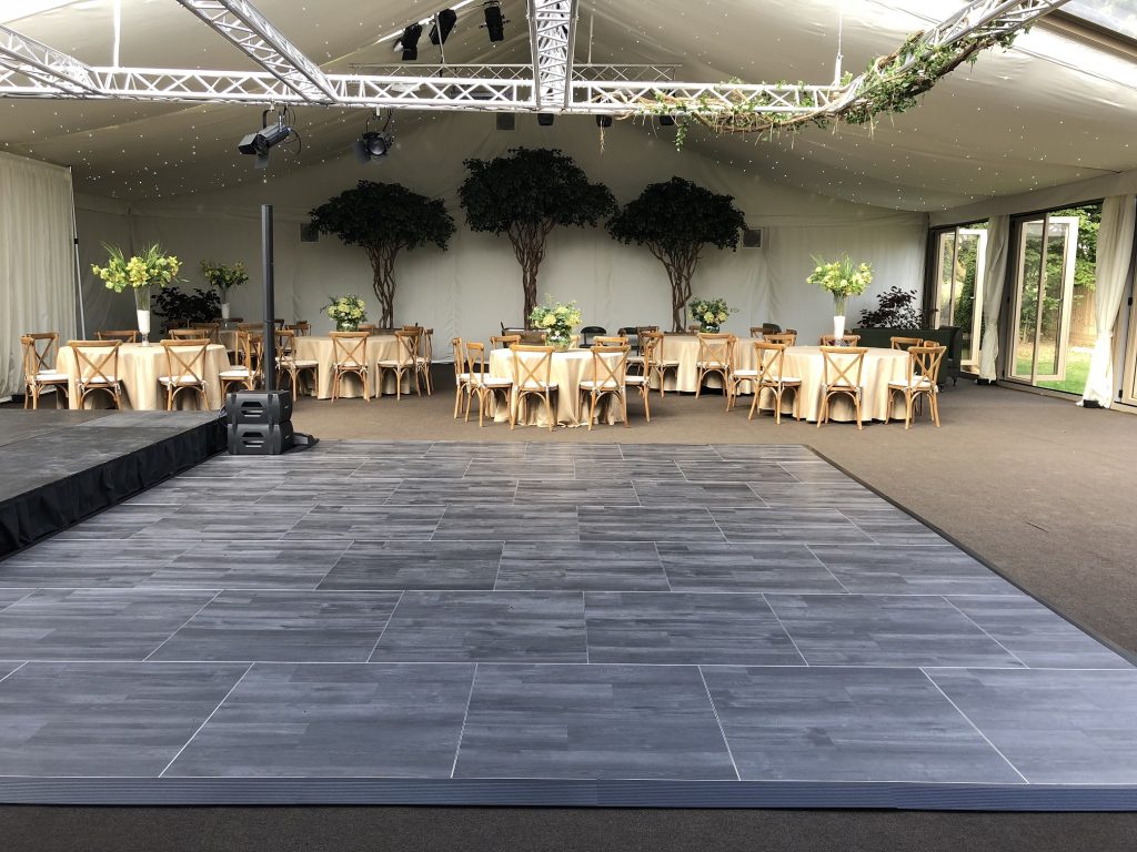 Multilok Ebony Portable Dance Floor - Hurley House Hotels Marquee